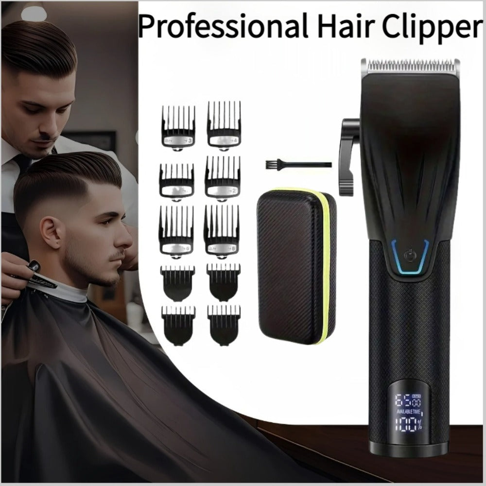 Men' Cordless Hair Clipper & Beard Trimmer with LED Display - USB-C Charging, 4 Attachments Combs (Long Hair Trimmer, Barber-Grade Clipper) - Cordless Shaver Suitable for Home & Travel - Perfect Gift for Men
