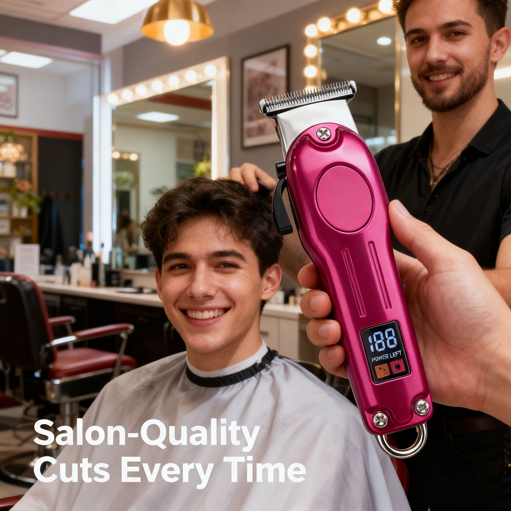 Cordless Hair Clipper Set for Men & Women — Professional Wireless Barber Clippers, T-Blade Trimmer, Powerful Motor, Steel Blades, Adjustable Taper Lever, LED Screen, Rechargeable, Home & Travel Grooming