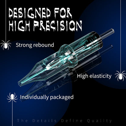 Tattoo Cartridge Needles Mixed Sizes 50pcs — Round Liner Shader Magnum Disposable Sterilized Safety Needles for Tattoo Machine Pen Professional Body Art Supplies