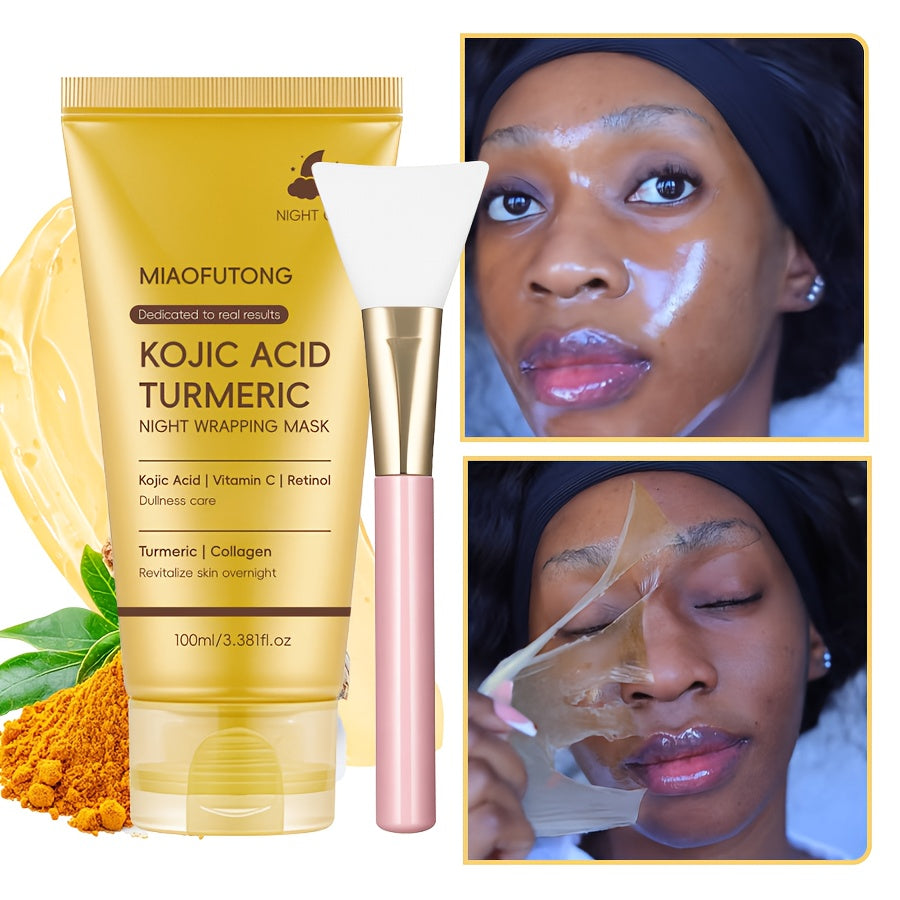 1 Box Of Golden Kojic Acid Turmeric VC Peeling Facial Mask - Oil Control, Deep Cleaning Of Sensitive Skin, Alcohol Free, Glycerin, Suitable for Daily Use And Holiday Gifts, Holiday Gift Facial Mask | Fashion Packaging | Moisturizing Facial Mask