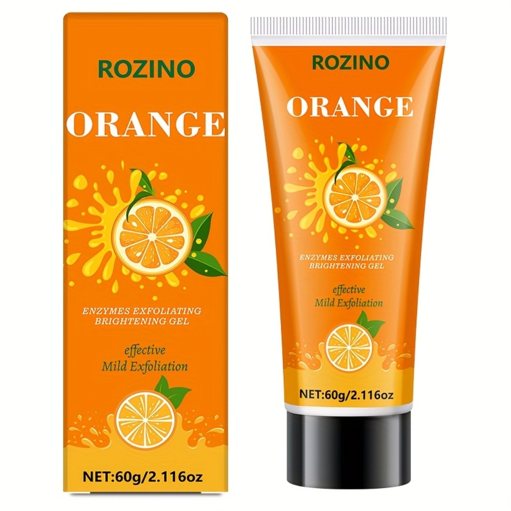 60g Orange Enzyme Cleansing Gel - Gentle Exfoliating & Moisturizing Gel with Aloe Vera, Hyaluronic Acid & Vitamin C - Deep Pore Cleansing for Body, Face