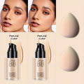 2pcs Set BB Cream Liquid Foundation Complimentary Makeup Egg- Super Wearing, Long-Lasting Flawless Finish, Moisturizing & Isolating, Medium Coverage, Impeccable Cream Women's Cosmetic Set Holiday Gift,, Easter Bonus Gift, Clean Girl