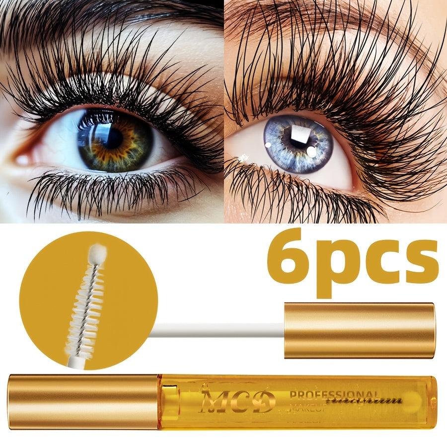 6pcs Eyelash Serum - Natural Ingredients, Eye Cosmetics Gel Mascara Cream, Moisturizing, Eye Makeup, Mascara, Curled Up, Suitable for Beginners
