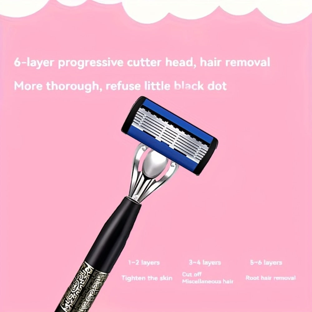 This Super Smooth And Fashionable Razor Features 36/72 Ultra-sharp And Replaceable Stainless Steel Blades, Which Are Sharp, Smooth And Safe. with 2 Anti-slip And Comfortable Handles, It Is An Indispensable Shaving Accessory for Men