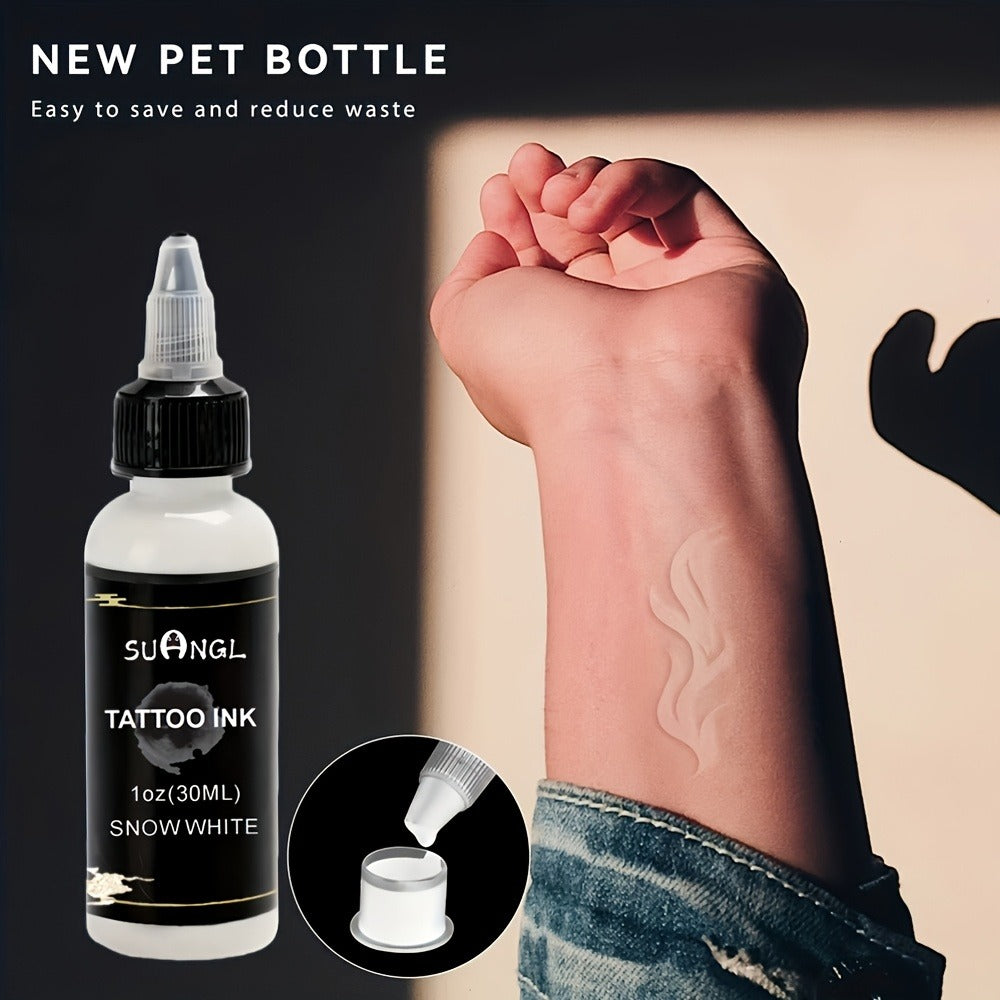 1.01oz Professional Tattoo Ink Suitable for Tattoos - High Brightness Fine Particle Black & Ink for Permanent Body, Needle-Compatible for Tattoo Machines, Skin Injection Ink for Tattoo Studios & Hobbyists