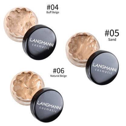 Cream Concealer Foundation Set 3pcs — Waterproof Long-Wear Contour Makeup, Corrects Dark Circles, Eye Bags, Red Marks & Freckles, Full Coverage Color Corrector for All Skin Tones, Easy to Apply