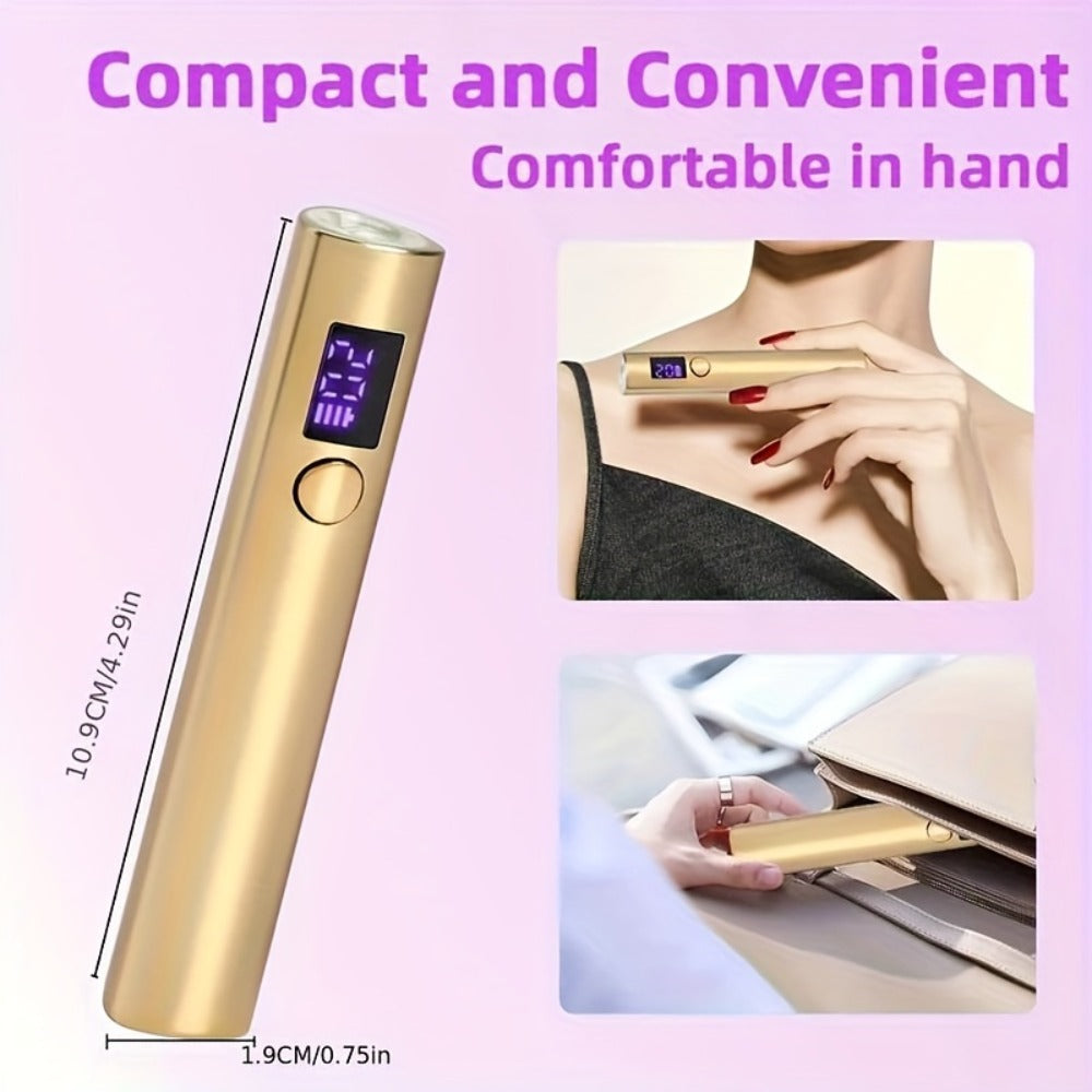 Portable LED Nail Lamp, Quick-Dry Gel Polish Device with Digital Display, Rechargeable Lithium Battery, USB Charging, Formaldehyde-Free Plastic Nail Dryer for Manicure And Nail Art, Nail Art Tools, Nail Art Accessory