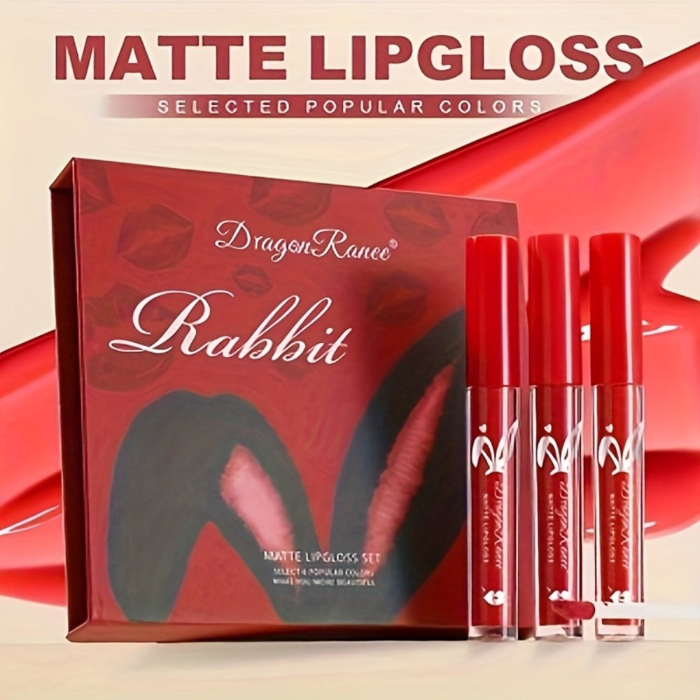 Lip Glaze Set 6pcs Red Shades Gift Box - Long-Lasting Smudge-Proof Formula, Smooth Paste Texture, Versatile Lip Color for Beauty Lovers & Beginners, All-Day Wear Lip Gloss Collection