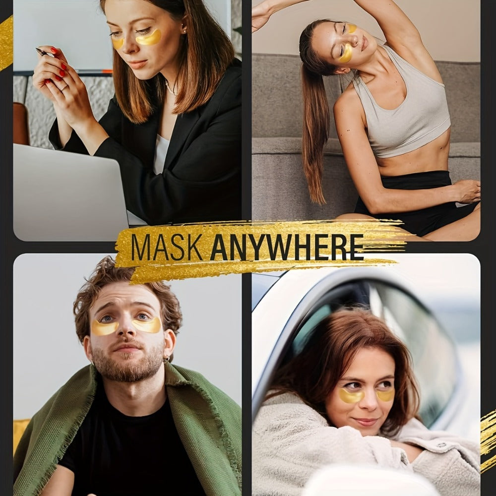 Golden Under Eye Patches (25 Pairs), Eye Masks, Collagen Skincare Items, Patches for Swollen Eyes, Masks for Dark Circles And Puffiness, Ideal for Wedding Party Gifts