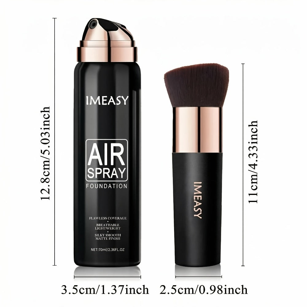 Air Spray Foundation with Brush 3 Shades Liquid Foundation Natural Concealer Light to Medium Buildable Coverage Smooth Texture for All Skin Types