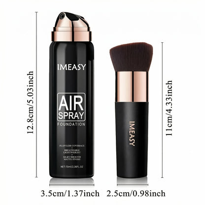 Air Spray Foundation with Brush 3 Shades Liquid Foundation Natural Concealer Light to Medium Buildable Coverage Smooth Texture for All Skin Types