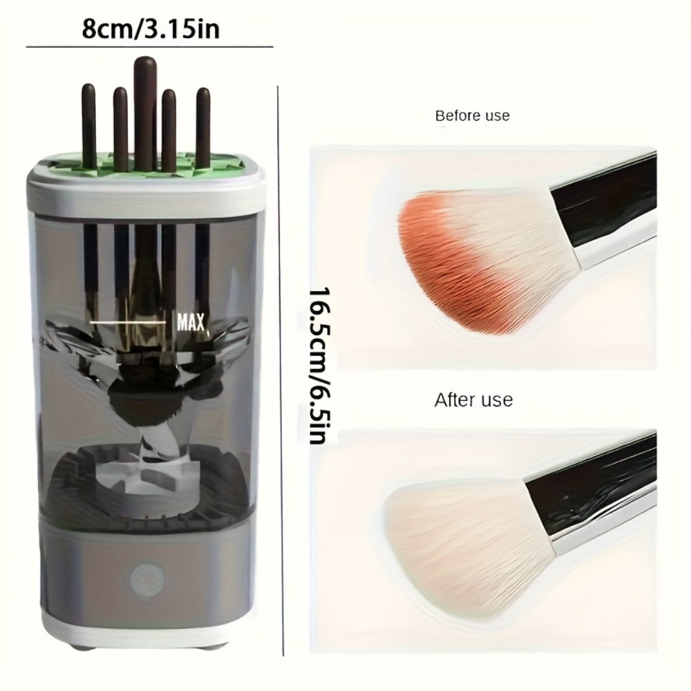 Adult Electric Makeup Brush Cleaner, Handheld Automatic Cosmetic Brush Cleaning Tool, Quiet Operation, Available in Usb-Powered And Battery-Powered Options, 7000 RPM Motor, Equipped with Pad, Suitable for 3-4 Brushes, Thorough Cleaning with