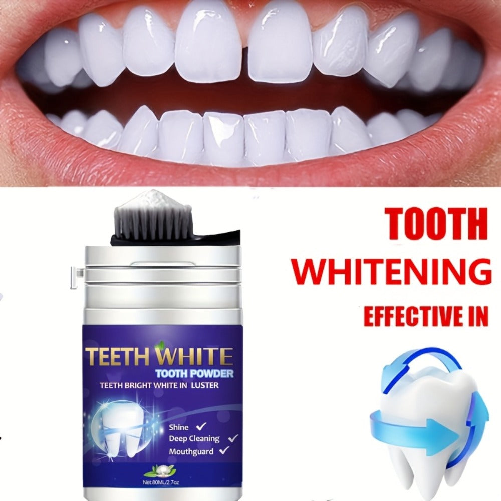 2.71oz Tooth Cleaning Powder Contains Baking Soda, Honeysuckle Extract, Mint Extract It Has a Refreshing Minty Flavor That Freshens Breath, Brushes Teeth to Reduce Bad Breath, Long-lasting Fragrance, Whitens Teeth Fresh Teeth Cleaning Tooth Powder