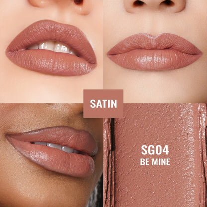 Nude Lipstick Set Oulac Satin Finish - Lightweight Moisturizing Full Coverage Lip Color, Cream-to-Satin Formula, 12g Each, Gift-Ready for Women All Skin Tones (LT-SG Nude Set 2 & 3)