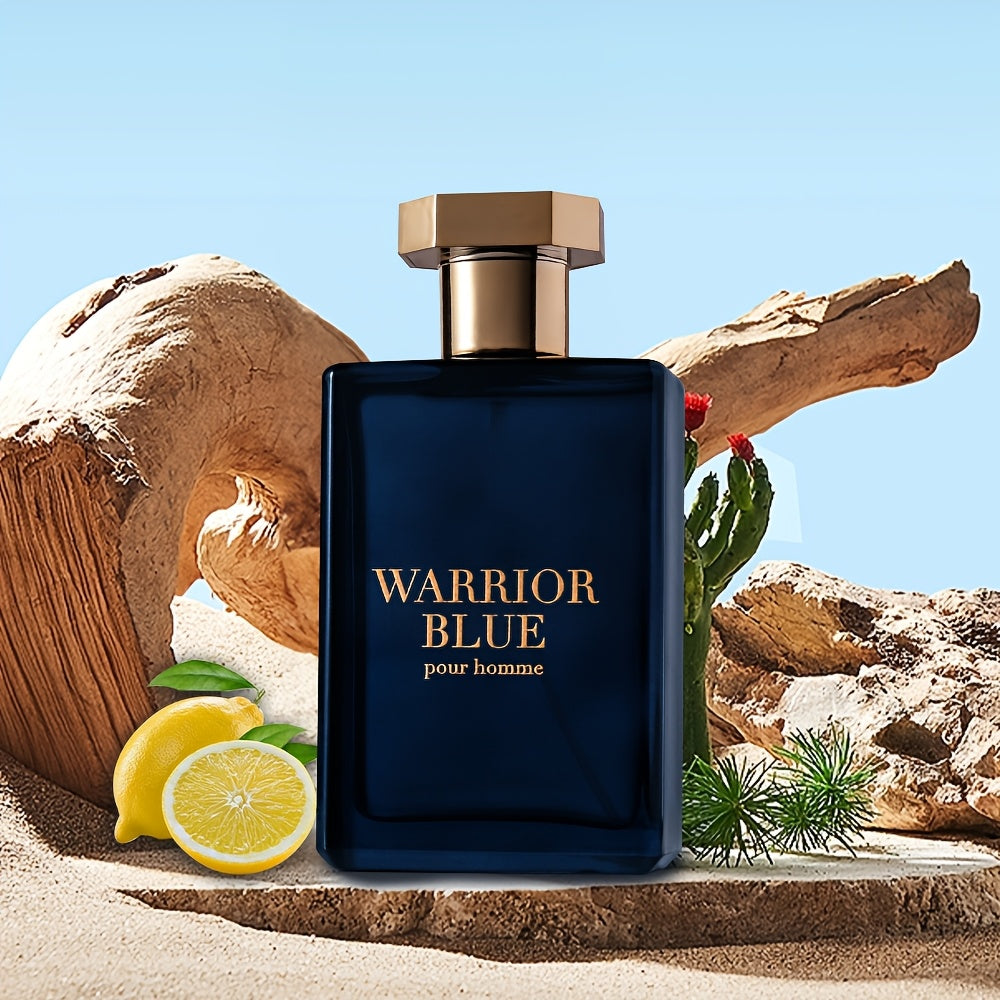 3.4fl.oz Warrior Blue Men's Eau De Toilette - OR 3pcs EDT Gift Set (3.4fl.oz Each) | 3 Long-Lasting Scents, Perfect Holiday & Dating Gift