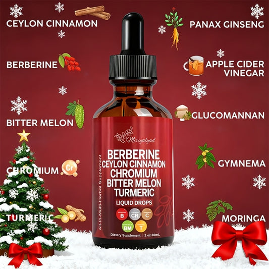 [Natural Plant Supplement] Herbal Liquid Drops With Berberineceylon Cinnamonchromiumbitter Melonturmeric | Natural Plant-Based Supplement | 2 Fl Oz Dietary Supplement