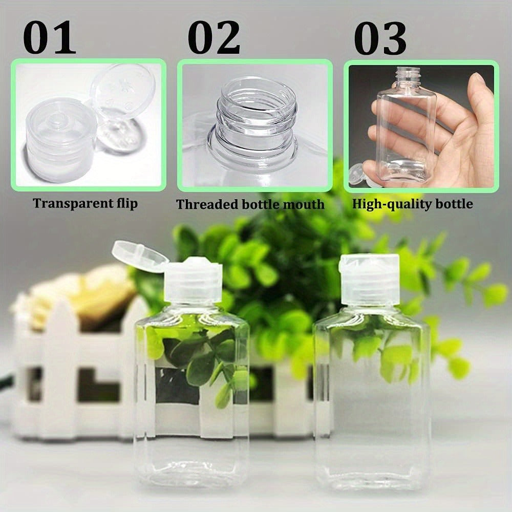 Travel Bottles 2oz Flip Cap 40 Pack Clear Plastic Refillable Portable Squeeze Containers for Hand Sanitizer Shampoo Soap Toner Lotion TSA Approved Travel Size