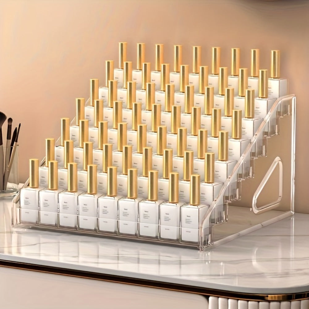 [Nail Polish Display Stand] 4th/7th Floor 1pc Acrylic Formaldehyde-Free Nail Polish Display Stand Organizer for Studio, Gel Polish Holder, Makeup Display Shelf, No Electricity or Battery Needed