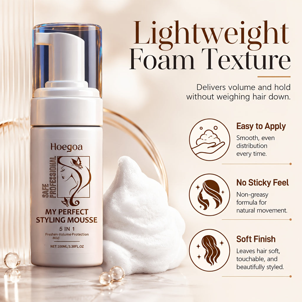 Hair Styling Mousse 100ml/3.38fl.oz, Mint Extract, Hyaluronic Acid, Mild Ingredients, Lasting Styling And Moisturizing, Make Hair Look Good All Day Long, Gift for Women, Mom, Girlfriend