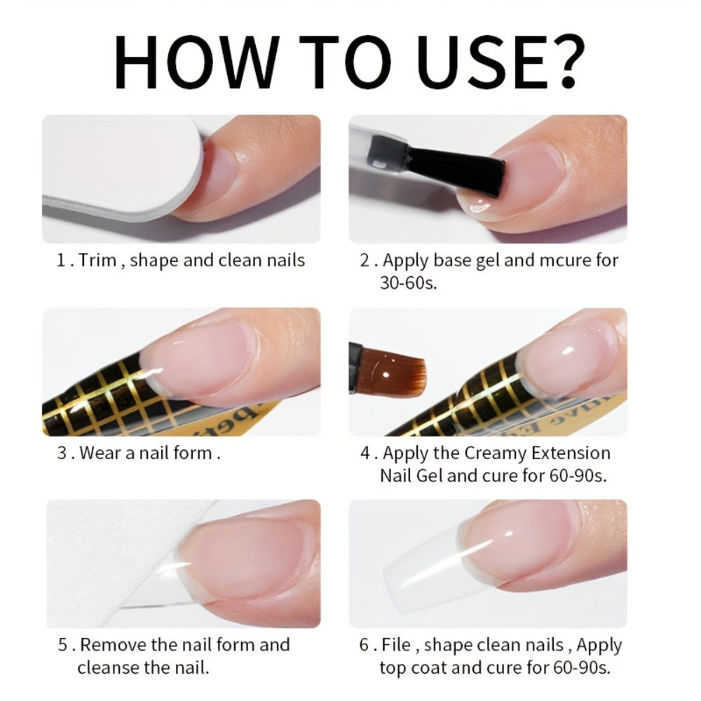 Awstorg 3pcs/Set 100G Clear Creamy Building Nail Gel Nail Extension Gel Kit Hard Constructed Gel Nail Strengthener Manicure