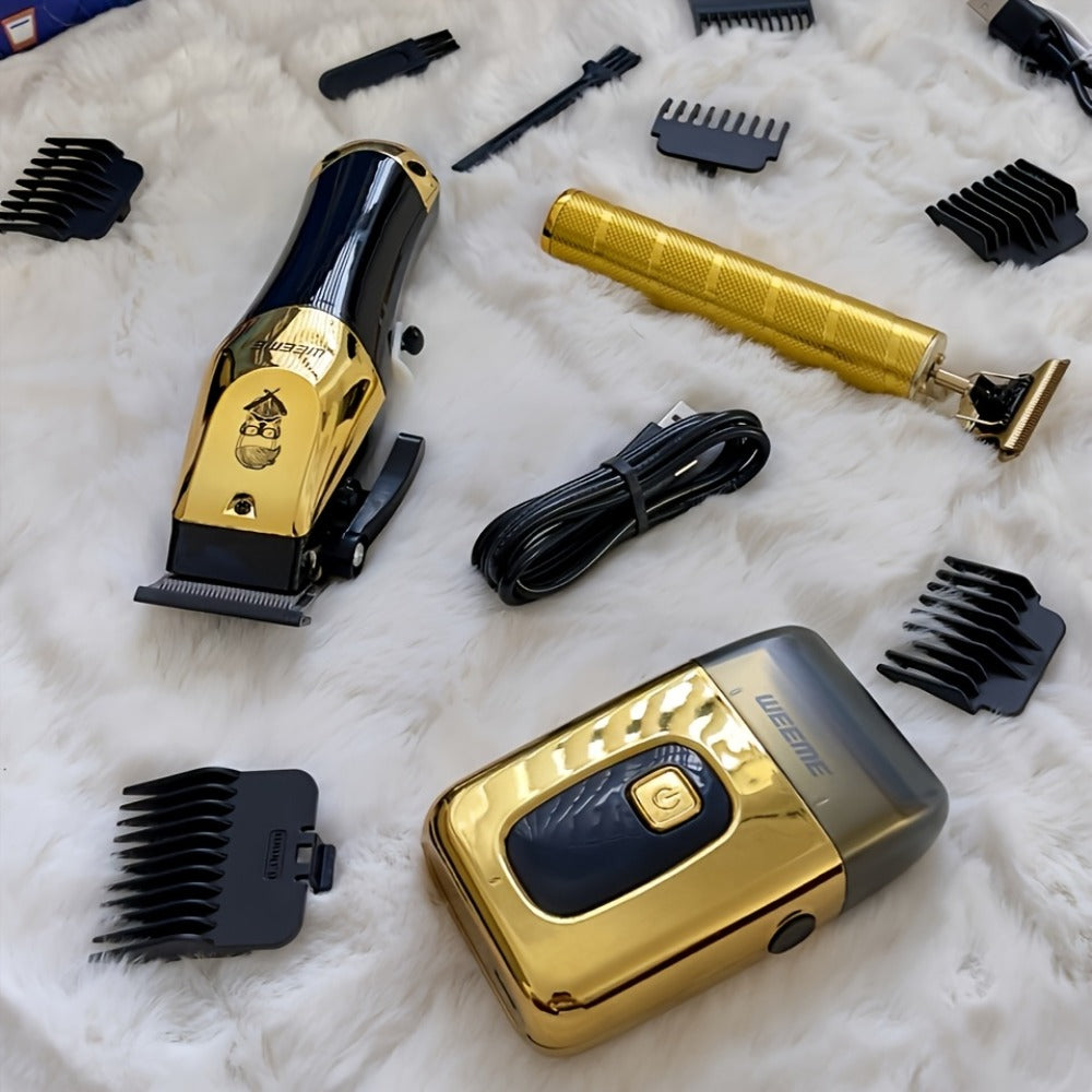 Hair Clippers, Electric Razor Hair Clipper Beard Trimmer USB-C Charging Hair Trimmer with 4 Limit Combs Hair/Beard Trimmer Kit for Hair Shaving Cutting Body Hair, Is The Best Choice for Men
