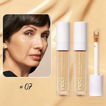 Concealer & Highlighter Set 2 Pcs - Buildable Coverage Liquid Concealer with Contour Stick, Hydrating Pore-Minimizing Long-Lasting Formula for Blemishes & Dark Circles