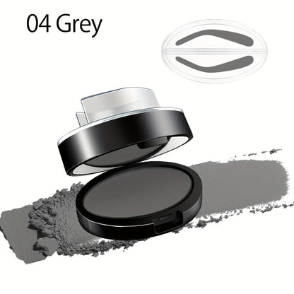 Eyebrow Stamp Powder Waterproof Natural Arched Brow Shaping Kit, Long-Lasting Eyebrow Makeup for Women, Works on Dry & Oily Skin — Grey, Light Brown, Dark Brown