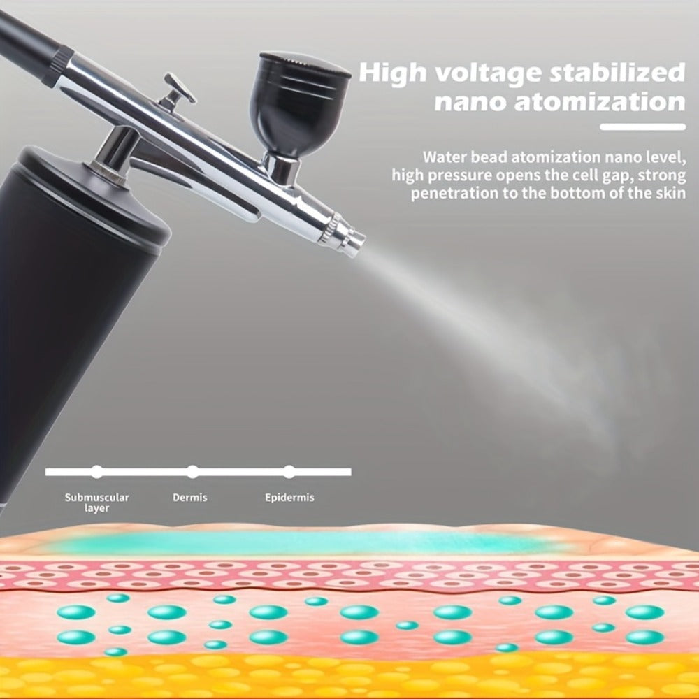 Airbrush Kit Including a Compressor, Featuring a Handheld Airbrush Gun with a 0.3Mm Nozzle, Designed for Portable Use in Painting, Tattooing, Nail Art, Model Painting, Makeup, And Cake Decoration