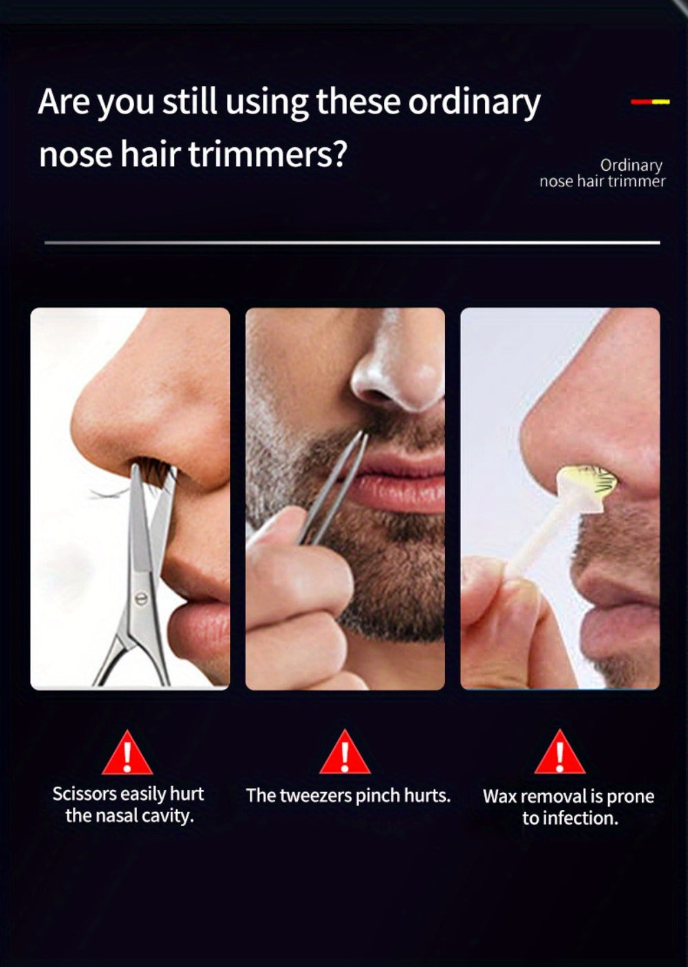 Electric Nose Hair Trimmer, Painless Facial Hair Removal Device for Men And Women - with LED Display Screen, USB Charging, Suitable for Trimming Nose Hair, Ear Hair, Eyebrows, Etc