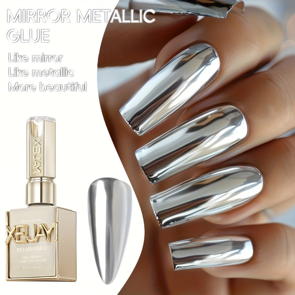 XEIJAYI Photo Frame Bottle Metal ---Latest Nail Art Product with High Density Edge Painting, Floral Color Painting, Platinum, Mirror Metal, Shiny Silvery, Strong And Durable, Ideal for Salon Nail Art And Nail Art Essentials