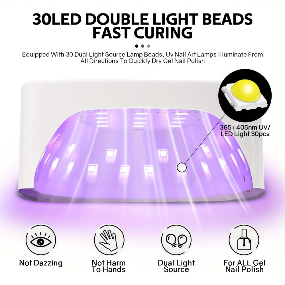 Cordless Rechargeable LED Nail Lamp Light for Gel Nails Nail Dryer with 3 Timer Setting Display Auto Sensor Nail Lamp for Salon & Home