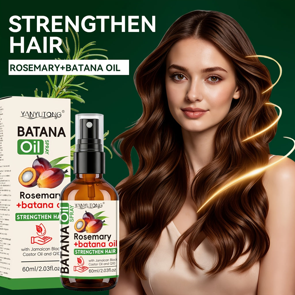 2.03oz Batana Rosemary Essential Oil Hair Spray, Deep Moisturizing for Dry Damaged Hair & Scalp, Nourishing Hair Care From Honduras, Perfect Holiday Gift