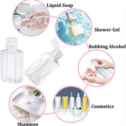 Travel Bottles 2oz Flip Cap 40 Pack Clear Plastic Refillable Portable Squeeze Containers for Hand Sanitizer Shampoo Soap Toner Lotion TSA Approved Travel Size