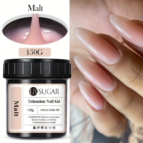 Hard Builder Gel 150g Jelly Self-Leveling Nail Extension Gel – Fast Building UV LED Smooth Finish, Salon Size for Nail Extensions Overlays Repairs, Professional & DIY Home Use Women