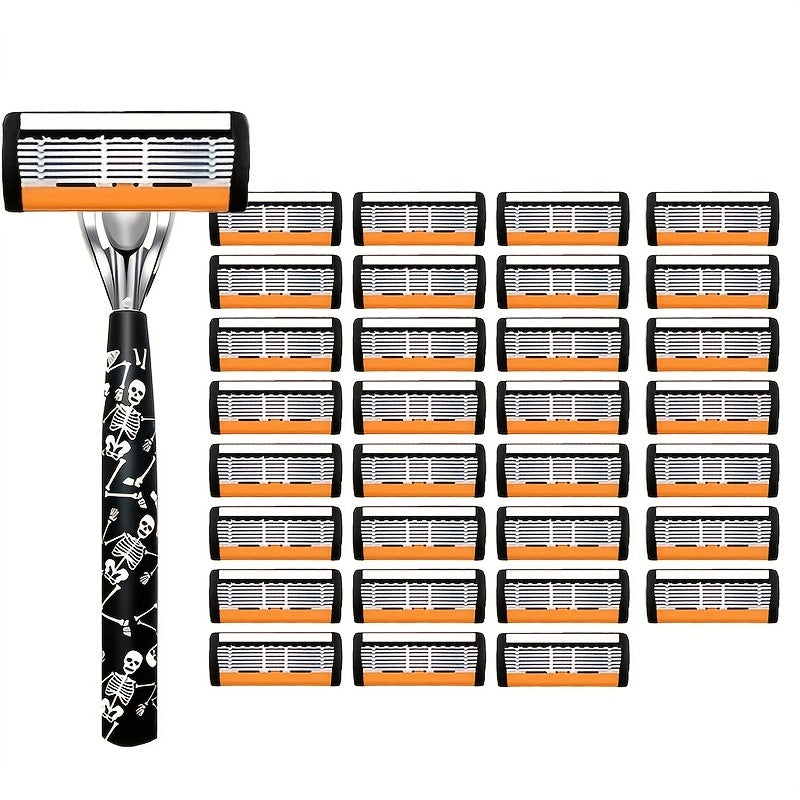 High-End Manual Razor for Men, Featuring 7-Layer Progressive Stainless Steel Blades, a Metal Non-Slip Handle, And a Classic Design That Works Well. an Excellent Gift for Men