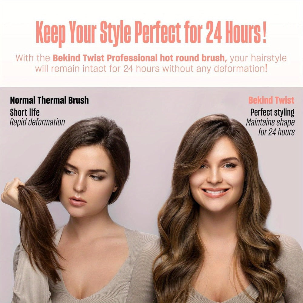 Twist Pro Thermal Brush - 1.5 Inch Heated Round Brush, Effortless Salon Finish, Dual Voltage Travel-Friendly Styling Tool, Anti-Scald, Heats In 20s