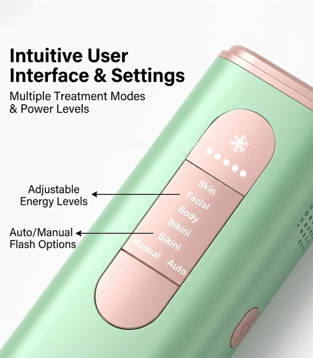 LEFINEE IPL Hair Removal Device Painless Home Use Permanent Hair Removal Multiple Energy Levels Suitable for Face, Legs, Underarms, And Bikini Line, Upgraded Version 999K Flashes Multiple Levels Portable Full Body Use Christmas Birthday Gift Unisex