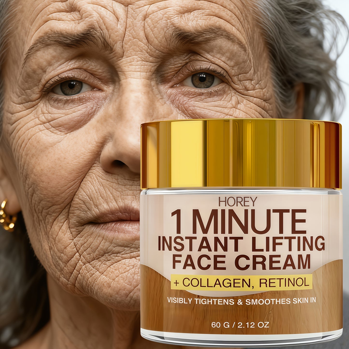 Retinol & Collagen Instant Firming Lift Cream - Deep Hydration Anti-Aging Smooths Fine Lines Enhances Radiance Elasticity Anti-Sagging Youthful Skin 2.12oz
