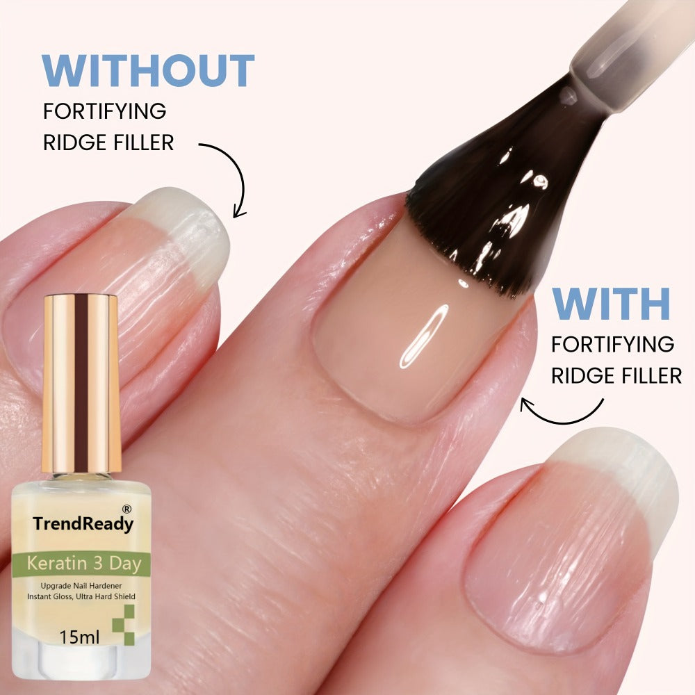 2PCS 0.51oz Nail Hardener for Weak Nails | Clear Nail Protein Hardener for Moisturize Nails, Toenails | Nail Concealer Base Coat Polish, Sheer Ridge Filler & Concealer | Quick Air Dry, Contains Vitamin E | Halloween, Christmas