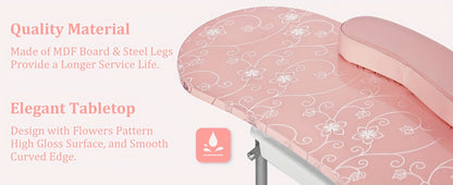 Foldable Nail Table with LED Lamp Drawer Lockable Wheels Wrist Cushion and Carrying Bag Portable Manicure Table for Nail Salon Technician Home Studio