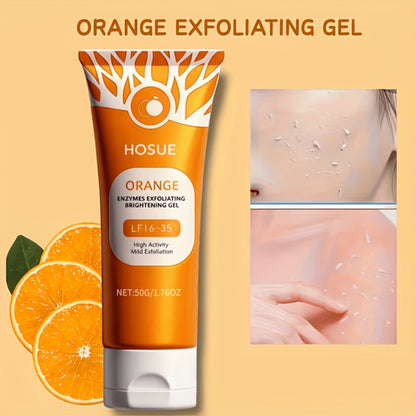 Orange Exfoliating Gel Face & Body Brightening Radiance Booster Gentle Hypoallergenic Exfoliant for All Skin Types Daily Glow Skin Care 50g