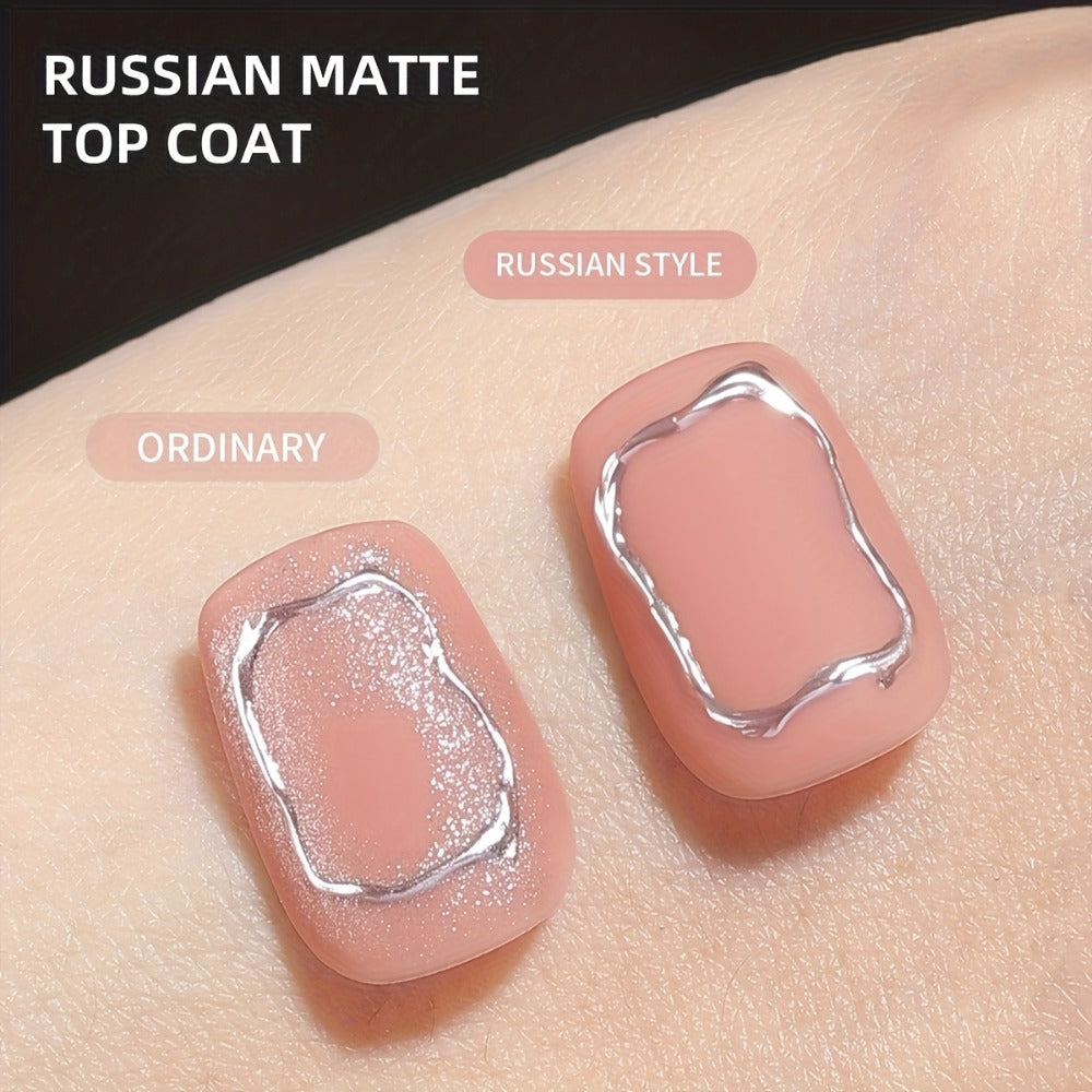 4Pcs/set 0.51oz Russian Matte Rubber Topcoat Gel Polishing Seal UV Neon Art Design Matte Primer Popular