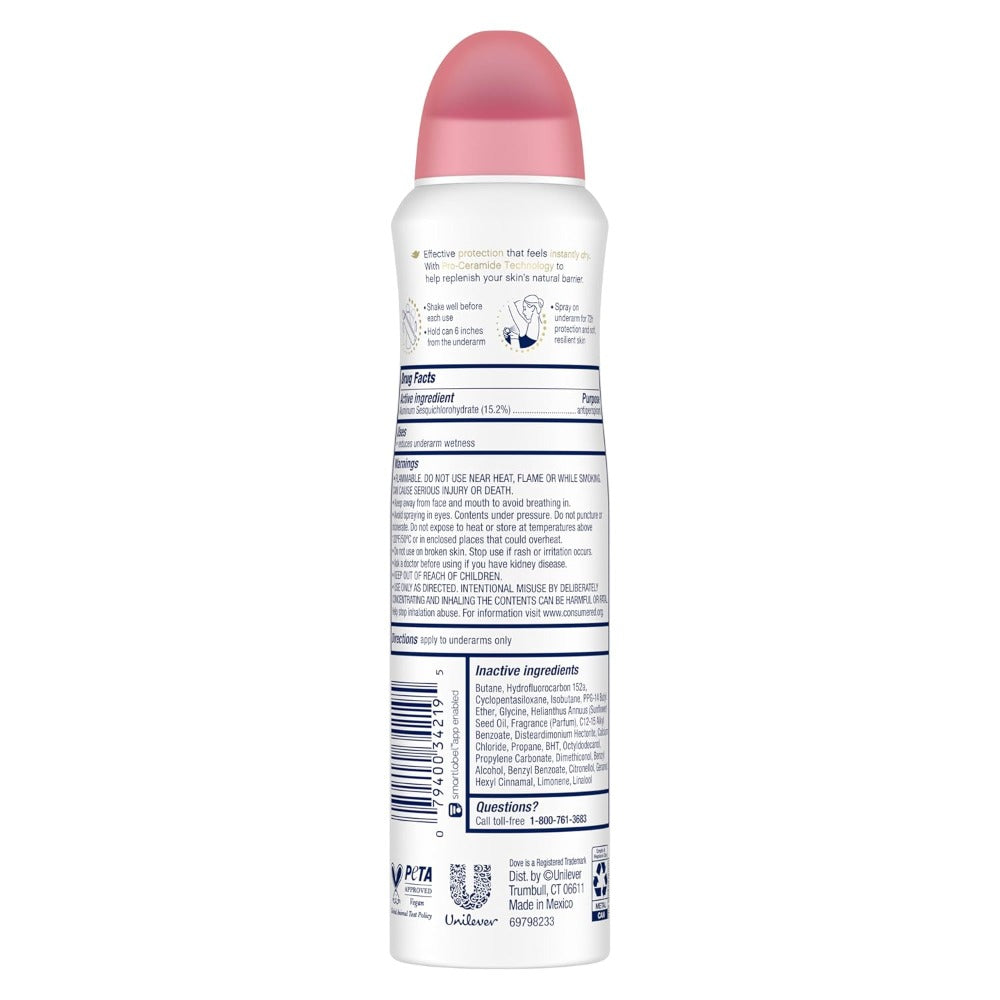 Dove Go Fresh Pomegranate & Lemon Verbena Grass Body Spray 150ml (5oz) x [3 Pack] Deodorant for Women, Long Lasting Fresh Floral Fruity Scent, Quick Dry Invisible Spray, Non-Sticky Lightweight Daily Body Deodorant, Gym Travel Essential