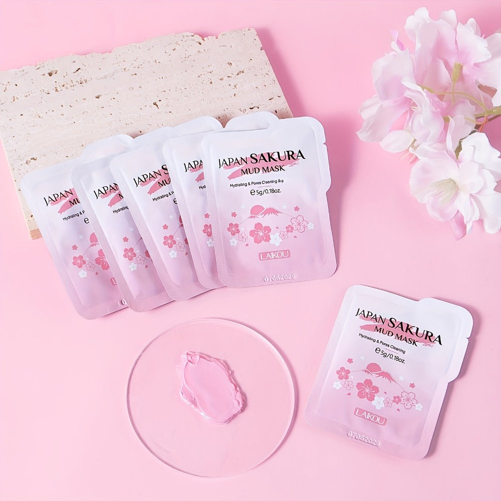 60pas Moisturizing Mask, Including 10 Cherry Blossom Lip Mask, 10 One-sided Mask, Cherry Blossom/snail/seaweed/sleeping Mask, Moisturizing Mask, The Best Gift Choice, Party Gift, Valentine's Day Gifts, Best Christmas Gifts