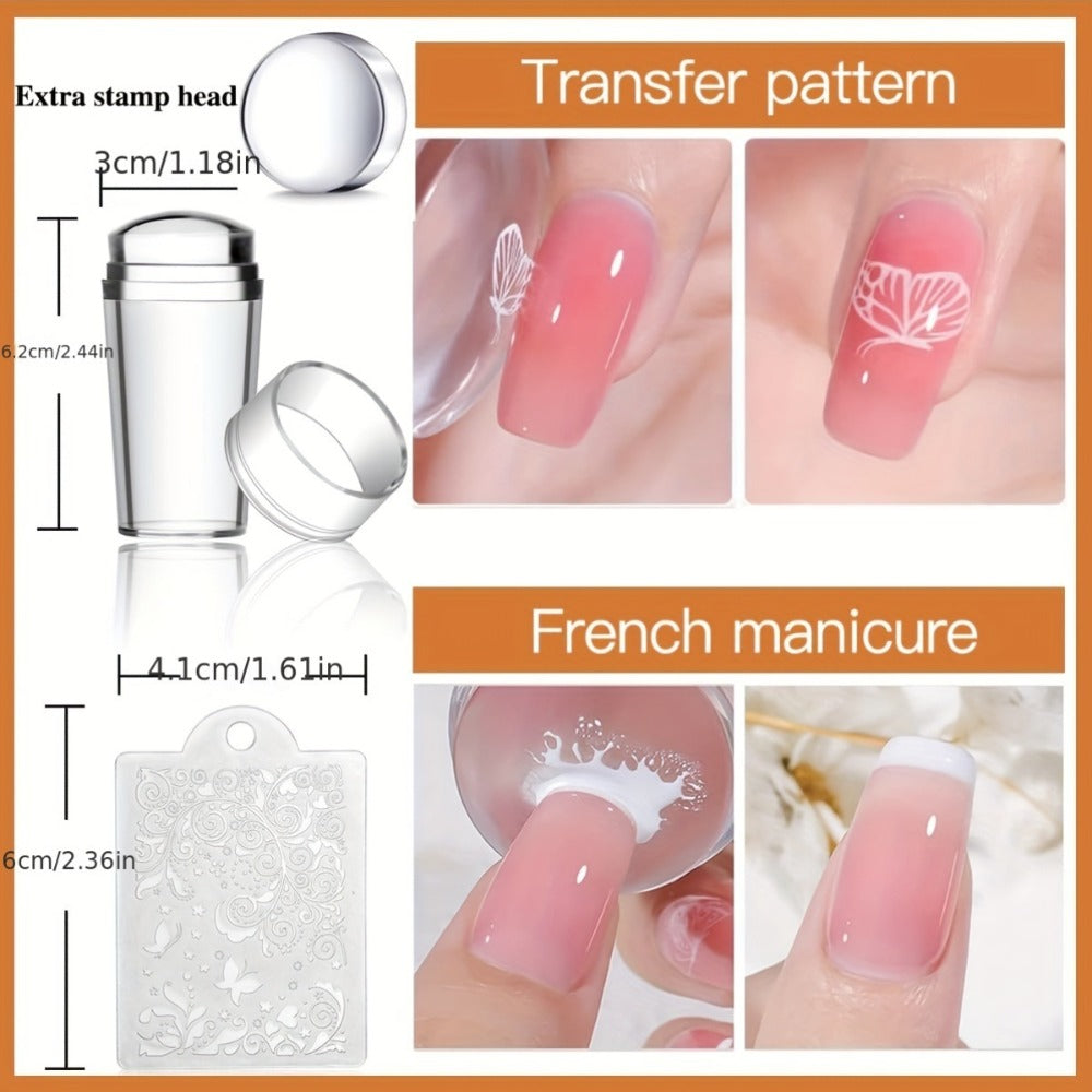 Biutee Nail Stamping Plate Set Of 14pcs, Including 10 Mini 1.57*4.72 inch Metal Plates, 1 Single-head Stamp, 2 Clear Stamp Heads, And 1 Pattern Scraper