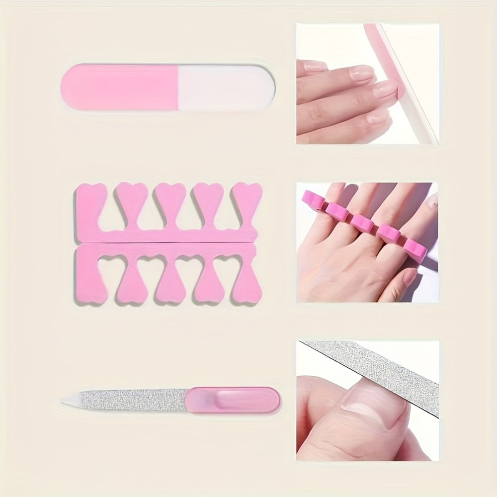 7 In 1 Manicure Set Including Nail Lamp, Nail File, Cuticle Fork, Cuticle Nipper, Finger Separator - Professional For Beginners, Professional Nail Lamp For Salon And Home Use, Essential Nail Tools Compatible With All Gel Nail Polishes