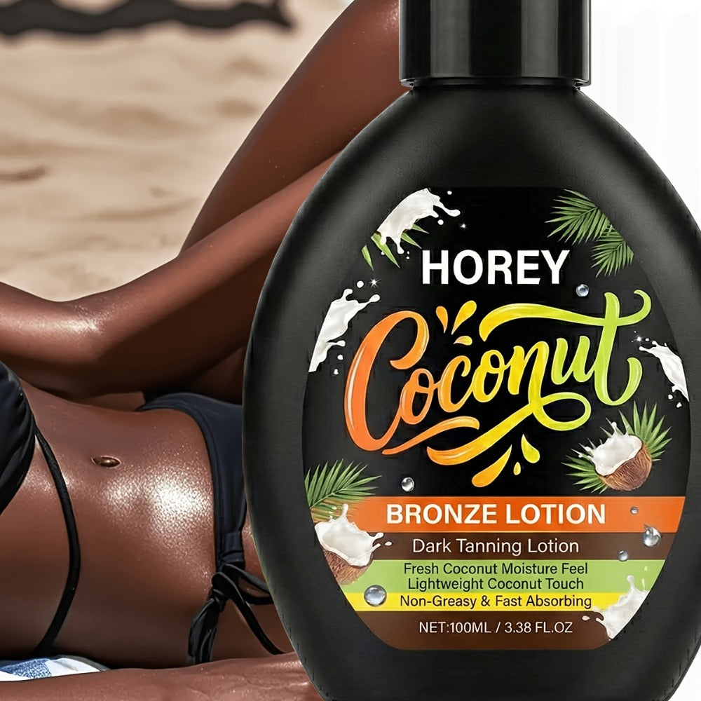 Tanning Lotion with Coconut Oil 100ml Self Tanner for Darker Skin Moisturizing Sunless Tanning Body Lotion Natural Glowing Bronze Skin Hydrating Summer Tan Streak-Free Lightweight Formula