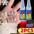 8-Pack/6-Pack/4-pack/2-Pack Extra Strong & Waterproof Nail Adhesive with Nail Stickers | 0.85oz Bottles with Dropper Tip | Quick-Release, Long-Wearing | Alcohol-Free Salon Formula | Multi-Use: Nails, Fabric, Repairs | Super Glue, Nail Glue