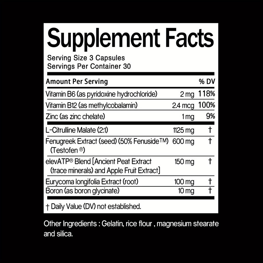 Total-T - with L-Citrulline, Fenugreek, Vitamin B6 - Supplement, Muscle Health