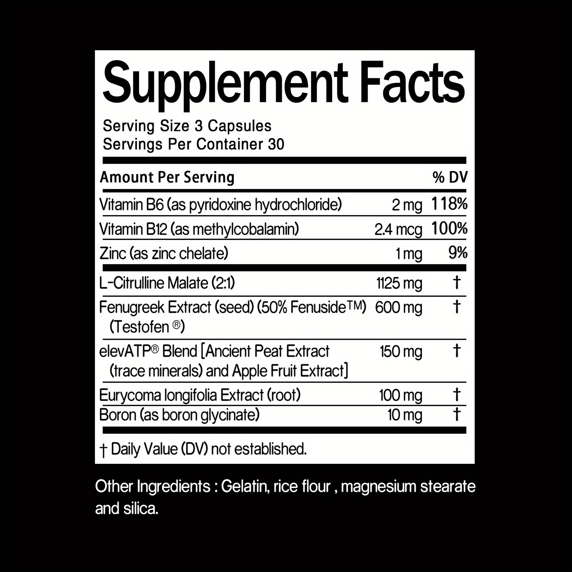 Total-T - with L-Citrulline, Fenugreek, Vitamin B6 - Supplement, Muscle Health